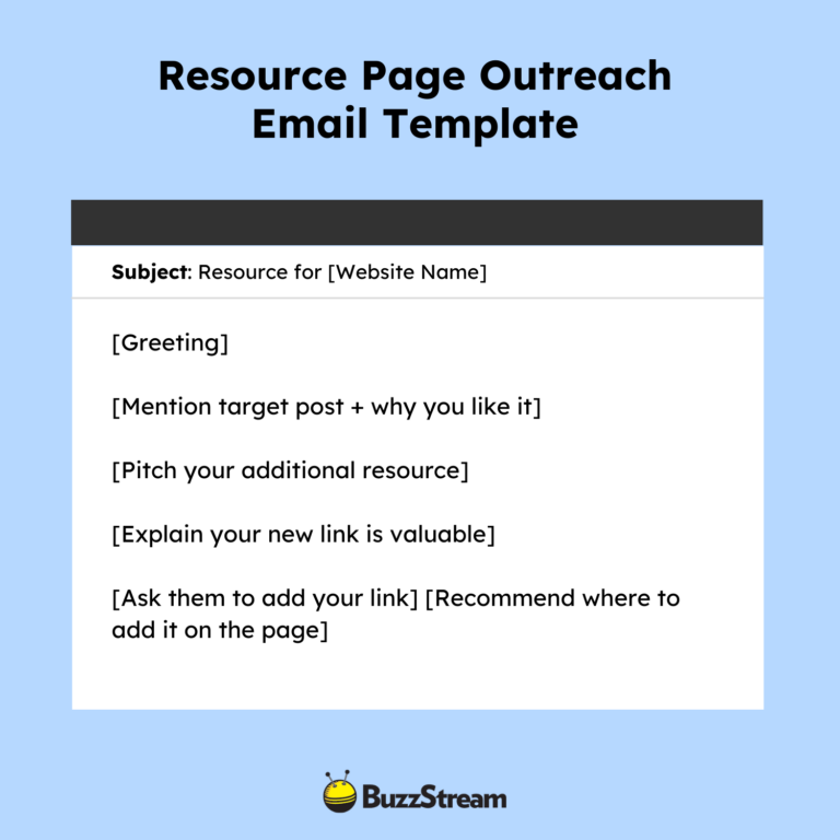 Resource page outreach template
